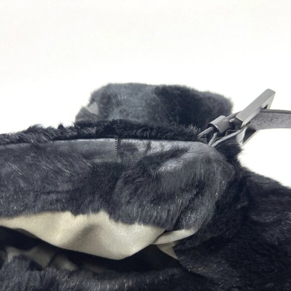 FENDI Mamma Baguette shoulder bags Hand Bag fur / Leather Black/SilverHardware - Picture 4 of 16